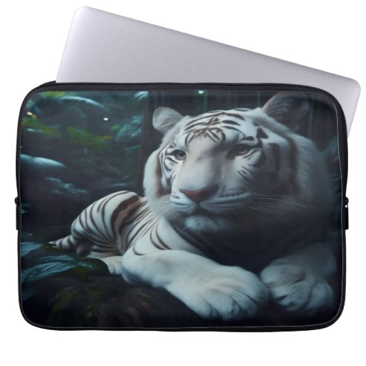 White Bangle Tiger Laptop Sleeve (Vorderseite)