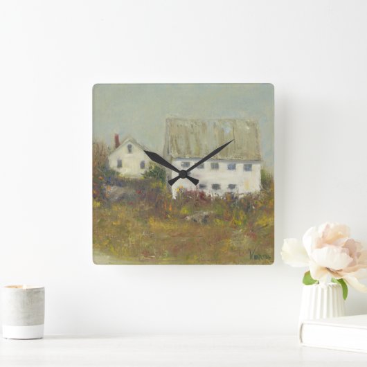 White Barn Quadratische Wanduhr (Zuhause)