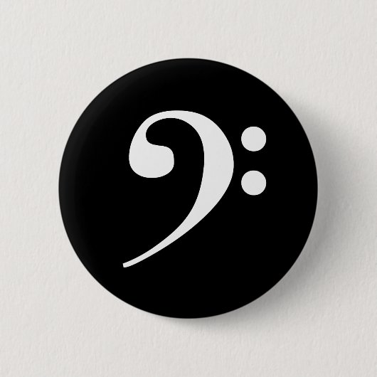 White Bass Clef Button (Vorderseite)