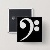 White Bass Clef Button (Vorne & Hinten)