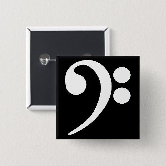 White Bass Clef Button (Vorne & Hinten)