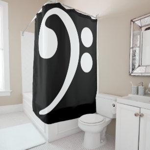 White Bass Clef Duschvorhang