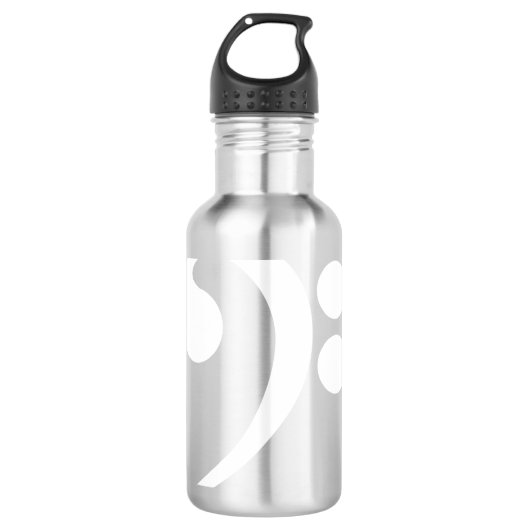 White Bass Clef Edelstahlflasche (Vorderseite)