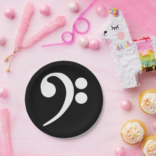 White Bass Clef Pappteller (Party)