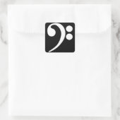 White Bass Clef Quadratischer Aufkleber (Tasche)