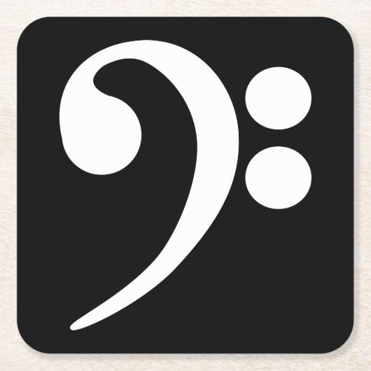 White Bass Clef Rechteckiger Pappuntersetzer (Vorderseite)