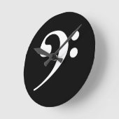 White Bass Clef Runde Wanduhr (Winkel)