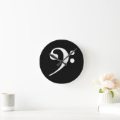 White Bass Clef Runde Wanduhr (Zuhause)