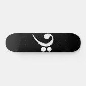White Bass Clef Skateboard (Horizontal)