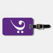 White Bass Clef über Jazz, Lila Musikinstrument Gepäckanhänger (Vorderseite horizontal)