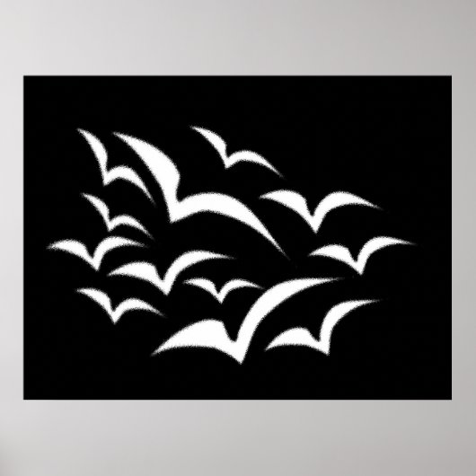 White Bat Cloud Poster (Vorne)