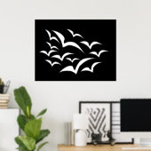 White Bat Cloud Poster (Heimbüro)