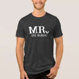 White Bat Goth Mr. Established Wedding Date Tri-Blend Shirt