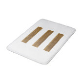 White Bath Mat mit Goldstreifen Badematte (Schrägansicht)
