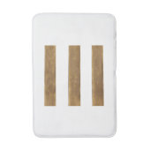 White Bath Mat mit Goldstreifen Badematte (Vorderseite Vertikal)