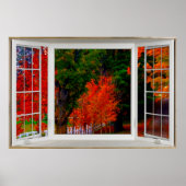 White Bay Window Illusion Autumn Scene Poster (Vorne)