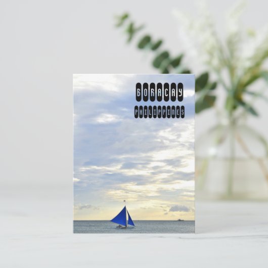 White Beach Boracay Postkarte (Stehend Vorderseite)