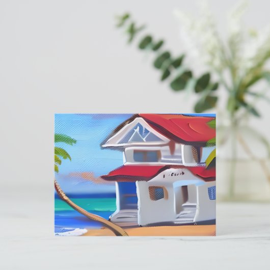 White Beach House | BEHALTEND TOUCH Postkarte (Stehend Vorderseite)