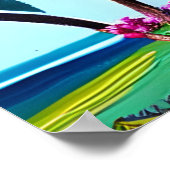 White Beach House Tropical Art Poster (Ecke)