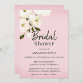 *~* White Beach Rose Bridal Pink Dusche Einladung (Vorne/Hinten)