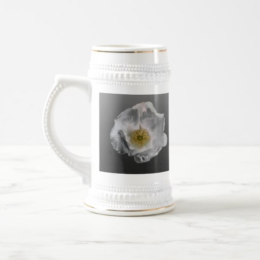 White Beach Rose Stein Bierglas (Links)