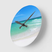White Beach Runde Wanduhr (Winkel)