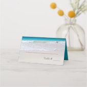 White Beach Wedding Empfang Platzkarte (Vorderseite)