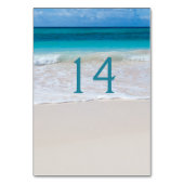 White Beach Wedding Tischnummer Card (Rückseite)