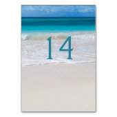 White Beach Wedding Tischnummer Card (Vorderseite)