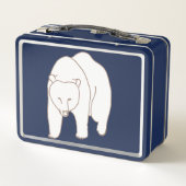 White Bear Drawing Lunch Boxes Metall Brotdose (Rückseite)