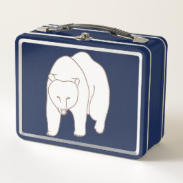 White Bear Drawing Lunch Boxes Metall Brotdose