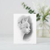 White Beautiful Kitten 2 Postkarte (Stehend Vorderseite)