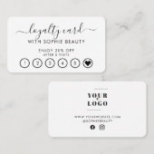 White Beauty Business Simple Script Loyalty Card Treuekarte (Vorne/Hinten)