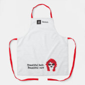 White Beauty Salon Hair Stylist Trendy Schürze (Vorderseite)