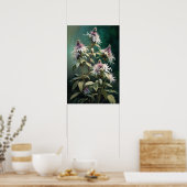 White Bee Balm Blume Art Print Poster (Küche)