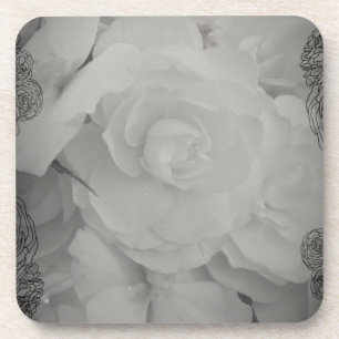 White Begonia Getränkeuntersetzer