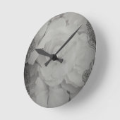 White Begonia Runde Wanduhr (Winkel)