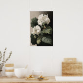 White Begonias Blume Art Print Poster (Küche)