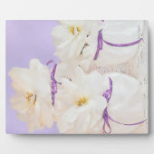 White Begonias Still Life Foto Plaque Fotoplatte (Vorderseite)