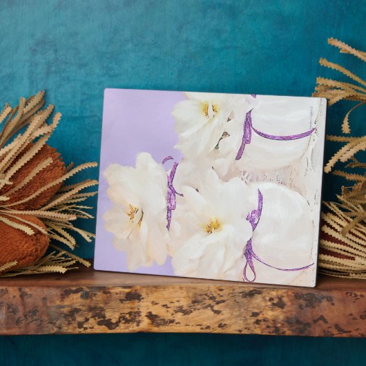 White Begonias Still Life Foto Plaque Fotoplatte (Seite)