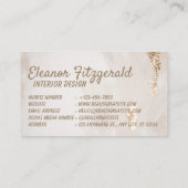 White & Beige Minimalist Interior Design Style Visitenkarte (Rückseite)
