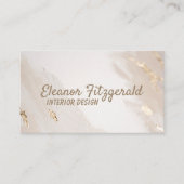 White & Beige Minimalist Interior Design Style Visitenkarte (Vorderseite)