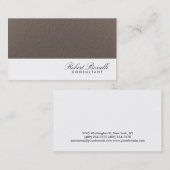 White Beige Schlicht Modern Consultant Business Ca Visitenkarte (Vorne/Hinten)
