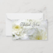 White Beileid Beerdigung Floral & Foto Vielen Dank Mitteilungskarte (Vorderseite)