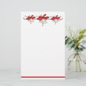 White Bells Red Ribbons Berries Stationery Briefpapier (Stehend Vorderseite)