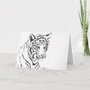 White Bengalisch Tiger Art Gruß oder Mitteilungska Karte