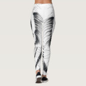 White Bengalisch Tiger Ink Art Leggings (Rückseite)