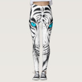 White Bengalisch Tiger Ink Art Leggings (Vorderseite)