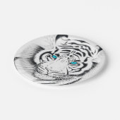 White Bengalisch Tiger Ink Art Pappteller (Schrägansicht)