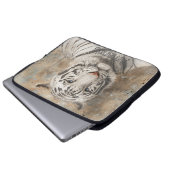 White Bengalisch Tiger Watercolor Monogram Laptopschutzhülle (Vorne Knopf)